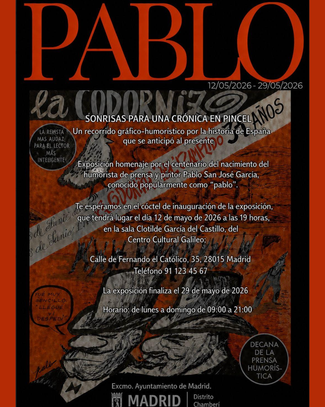 Exposición «Pablo. Sonrisas para una crónica en pincel»
